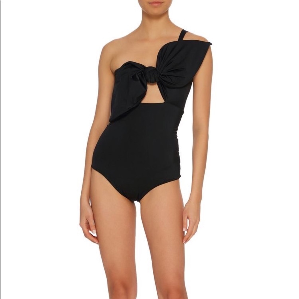 Leal Daccarett Isla black one shoulder twist front one piece swimsuit Size 2 XS